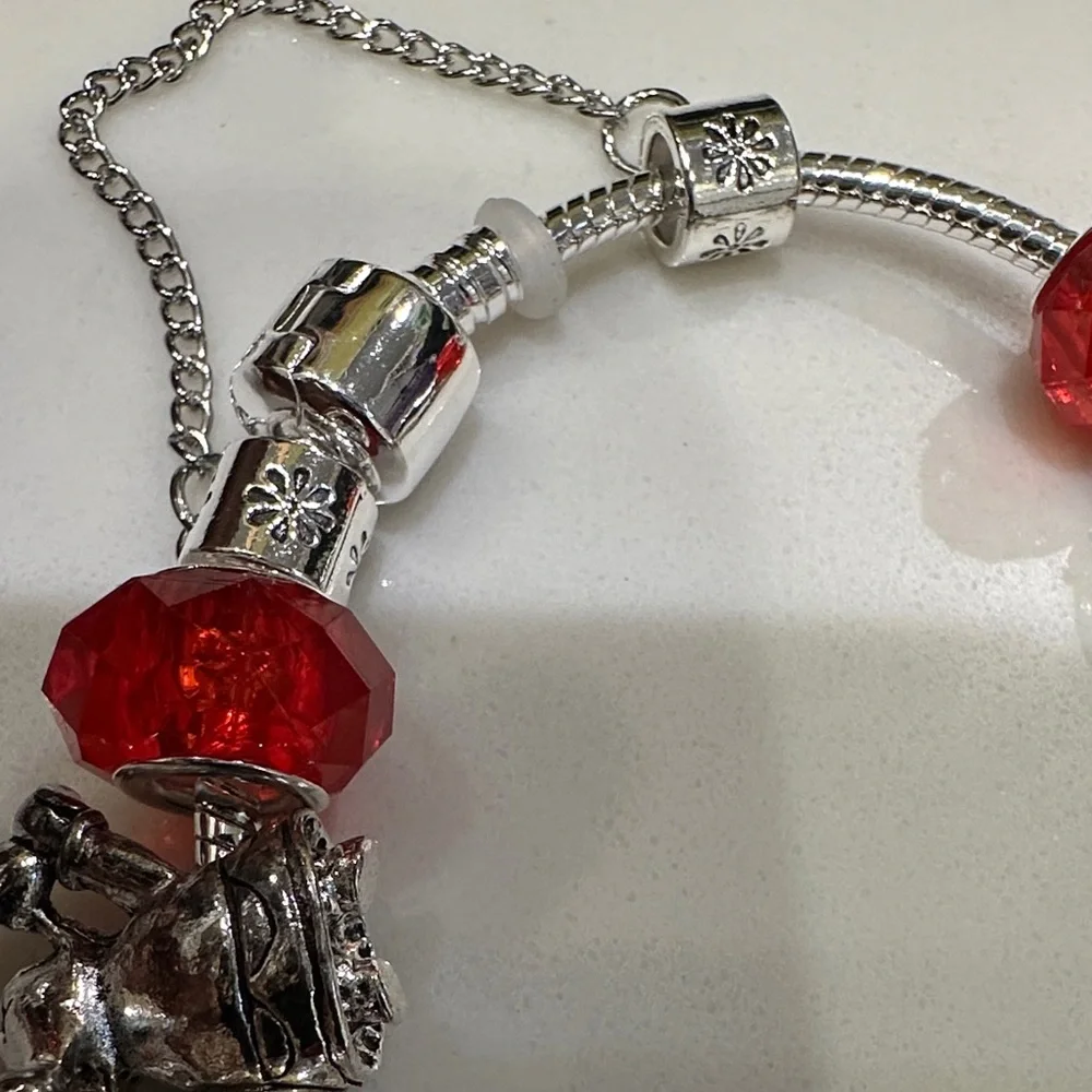 Adidas Silver Bracelet with Red and Green Charms - Picture 10 of 17
